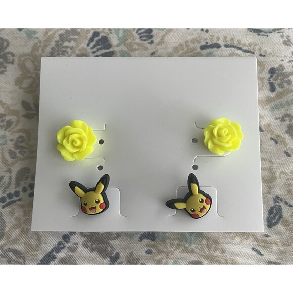 Loungefly Pokemon Pikachu Earrings 1/4 Inch Posts - Picture 2 of 3